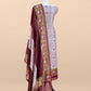 Maroon Pure Maheshwari Silk Suit With Dupatta