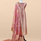 Pink Designer Pure Brocade Silk Kurta And Organza Dupatta