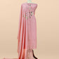 Pink Pure Mulmul Suit Fabric With Appliqué Work