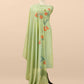 Pastel Green Pure Mulmul Suit Fabric With Appliqué Work
