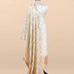 Off White Banarasi Chanderi Silk Suit With Zari Weaving