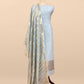 Pastel Blue Banarasi Chanderi Silk Suit With Zari Weaving