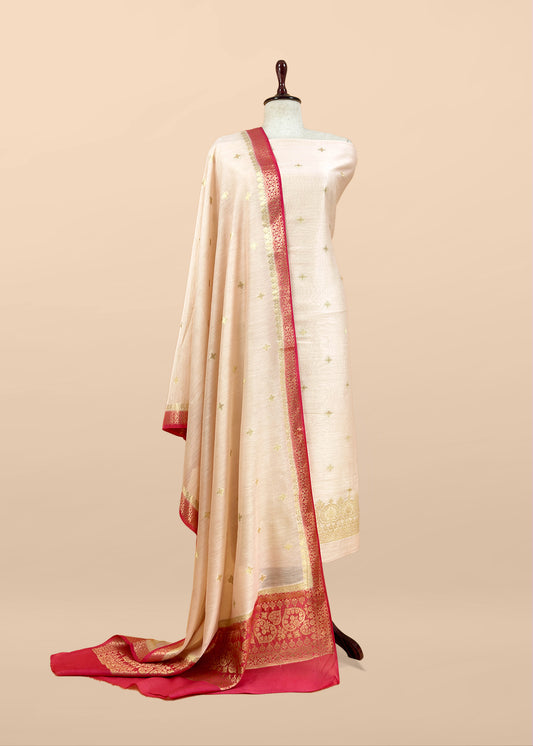 Banarasi silk unstitched suit with dupatta

