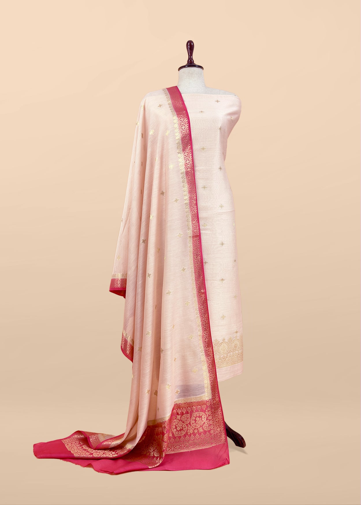 Banarasi silk unstitched suit with dupatta

