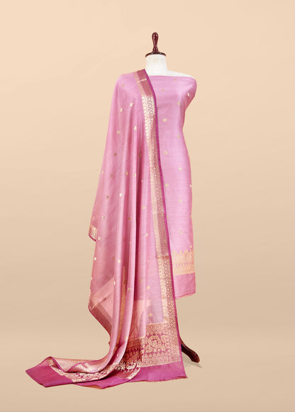 Banarasi silk unstitched suit with dupatta

