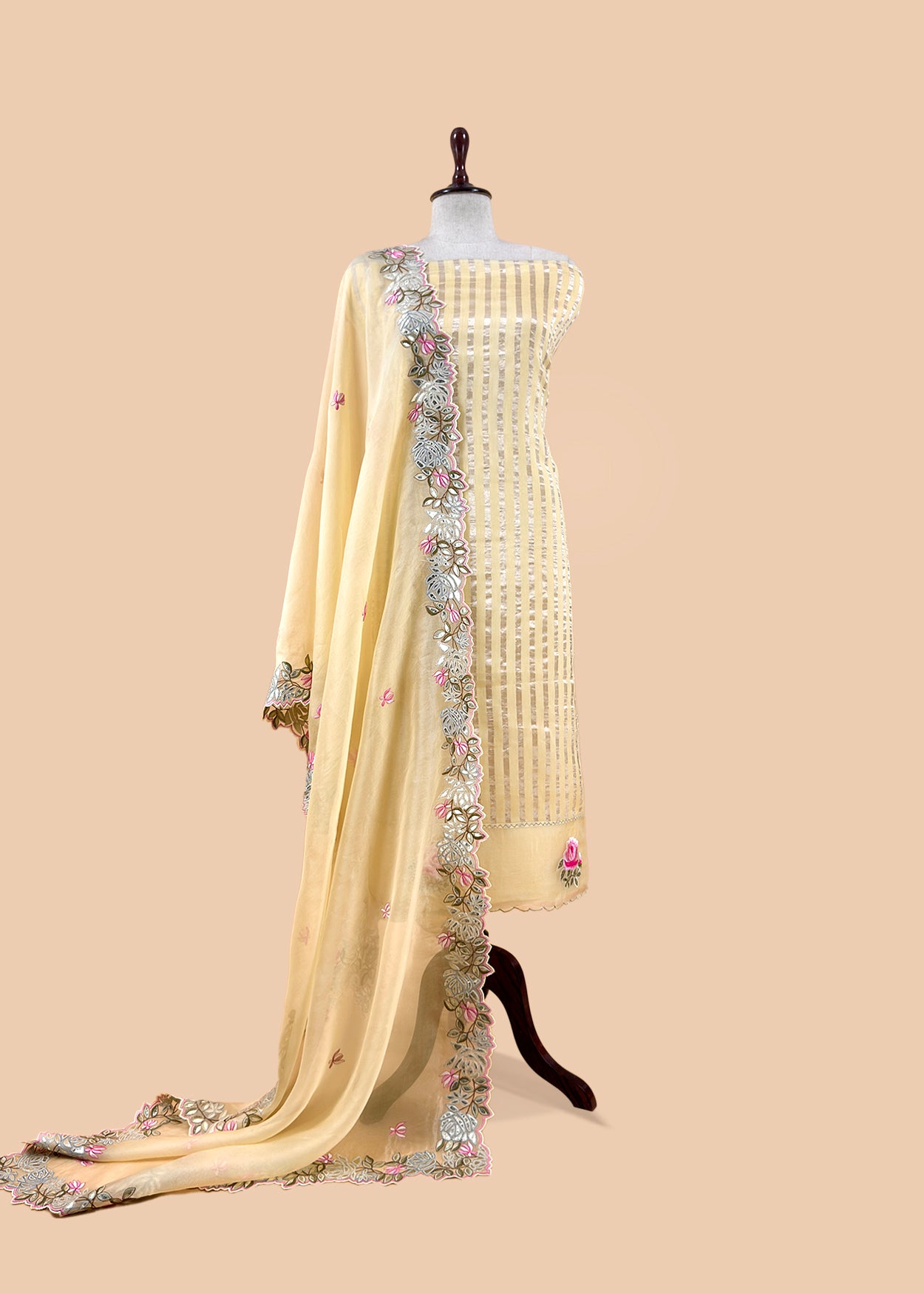 Luxury Handloom kora silk suit with dupatta


