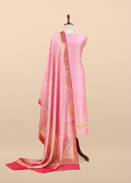 Pure banarasi silk unstitched suit with dupatta

