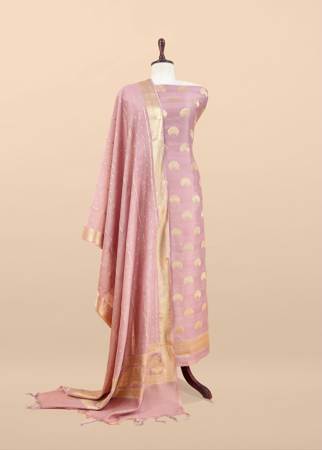 Pure banarasi silk unstitched suit with dupatta

