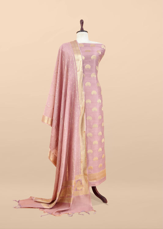 Pure banarasi silk unstitched suit with dupatta

