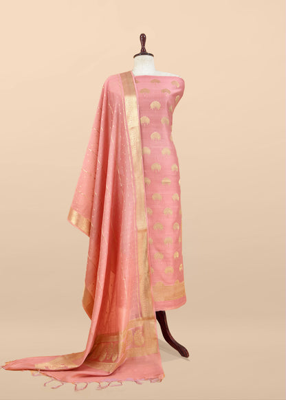 Pure banarasi silk unstitched suit with dupatta

