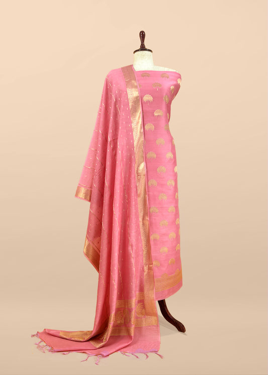 Pure banarasi silk unstitched suit with dupatta

