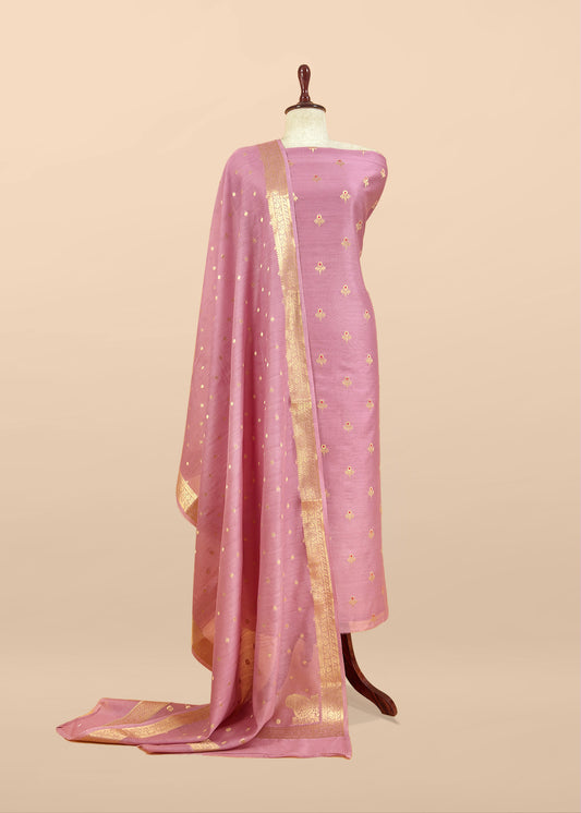 Banarasi silk unstitched suit with dupatta

