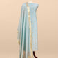Pastel Blue Premium Banarasi Chanderi Silk Unstitched Suit With Dupatta