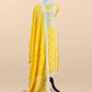 Yellow Lakhnavi Mulmul Suit With Dupatta