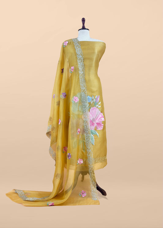 festive wear premium organza silk suit

