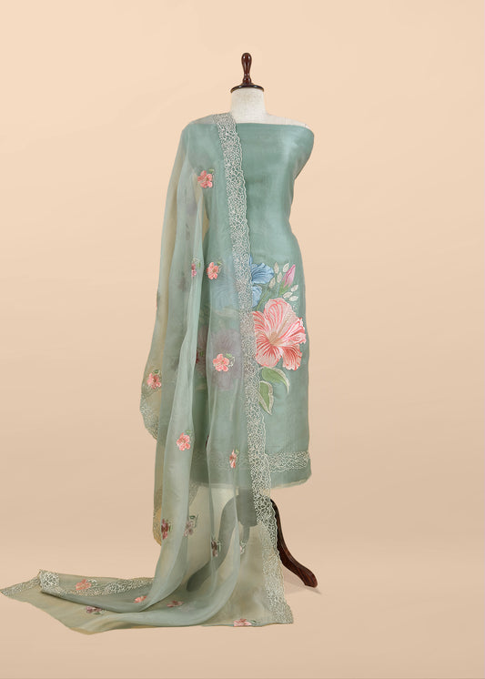 festive wear premium organza silk suit

