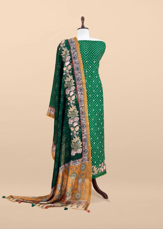 Art tussar unstitched suit with dupatta

