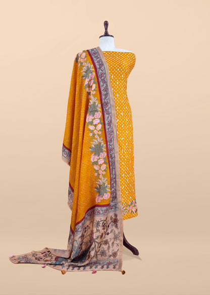 Art tussar unstitched suit with dupatta

