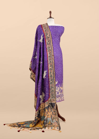 Art tussar unstitched suit with dupatta

