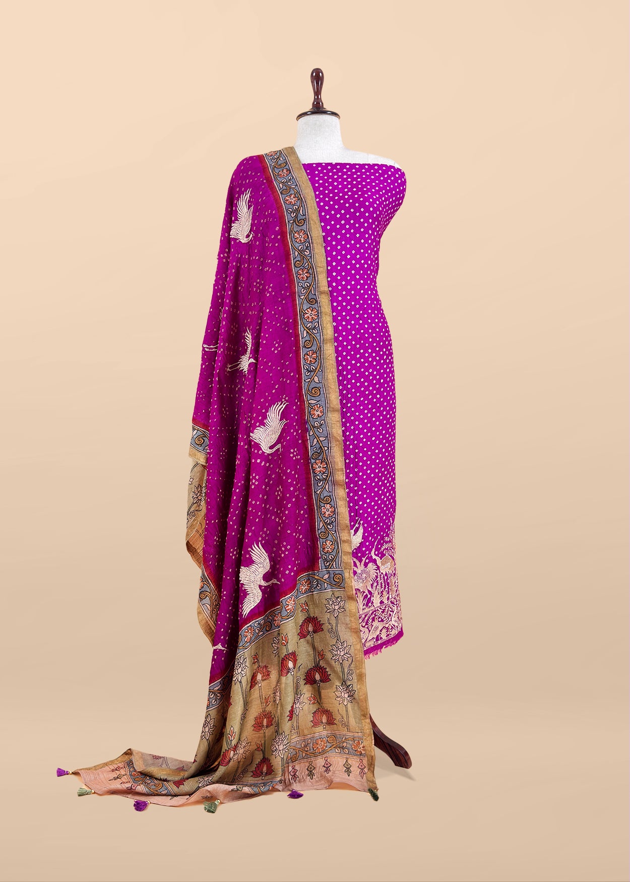 Art tussar unstitched suit with dupatta


