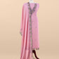 Pink Handloom Mulmul Unstitched Suit Fabric With Hand Gota Work