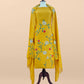 Yellow Pure Mulmul Suit Fabric With Appliqué Work