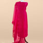 Pink Pure Kora Silk Suit With French Thread Embroidery