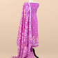Purple Pure Linen Suit Fabric With Needle Jamdani Weaving Handmade On Loom