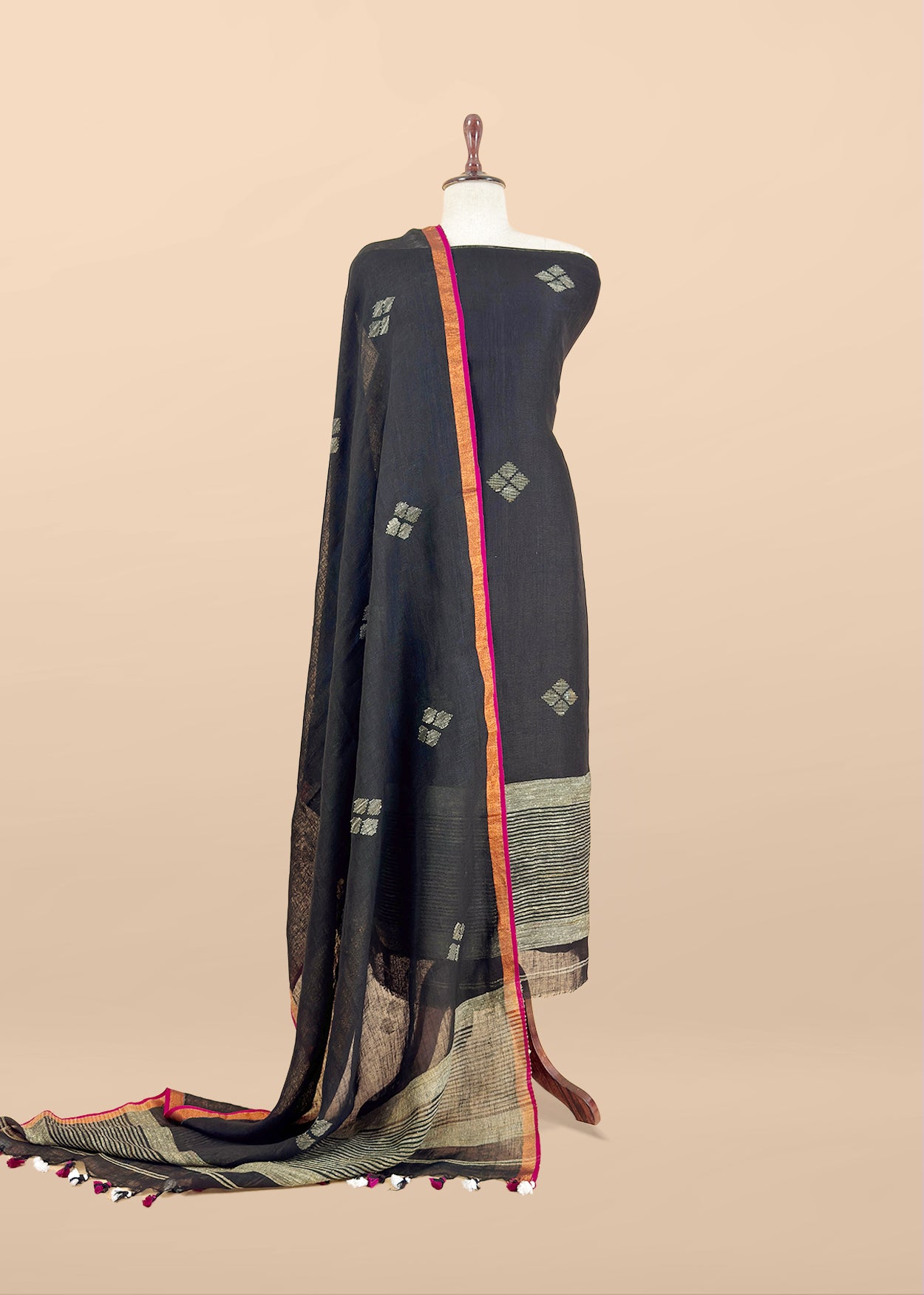 Buy linen unstitched suit with dupatta

