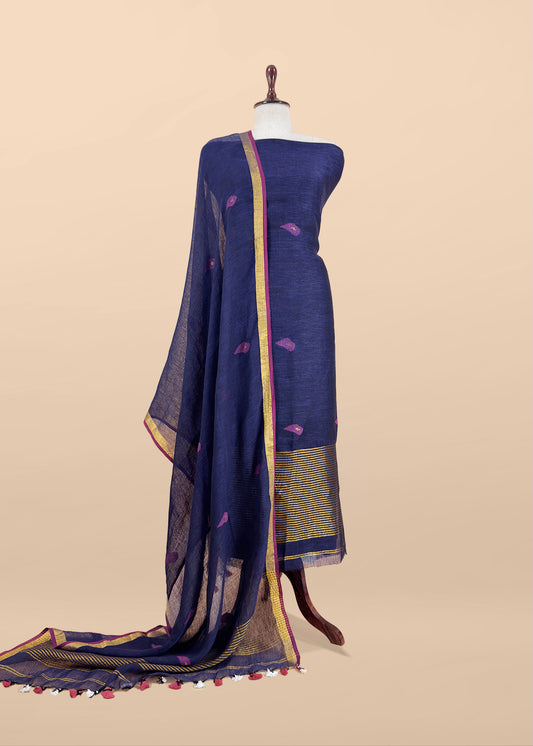 Buy linen unstitched suit with dupatta

