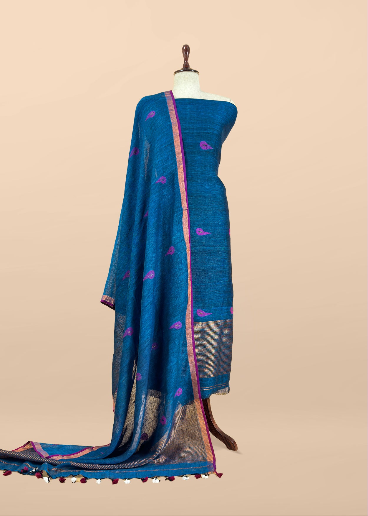 Buy linen unstitched suit with dupatta

