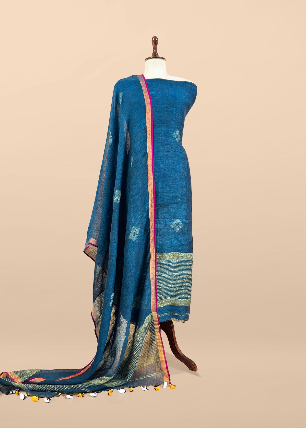 Buy linen unstitched suit with dupatta

