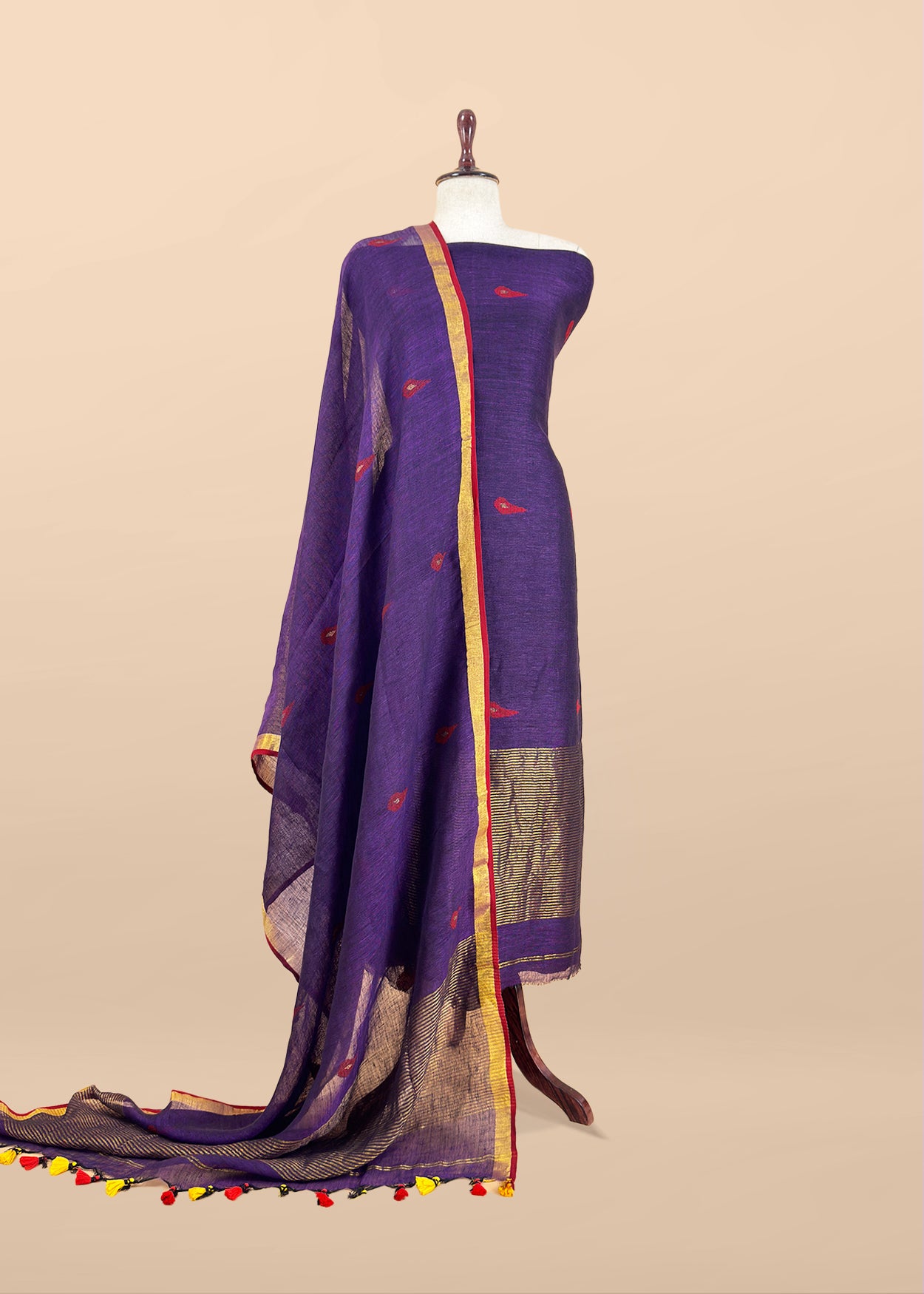 Buy linen unstitched suit with dupatta

