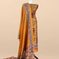 Yellow Maheshwari Silk Suit Fabric With Kalamkari Print