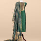 Bottle Green Handloom Silk Unstitched Kurta And Sonarupa Zari Panel Dupatta With Tissue Appliqué Work