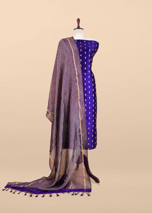Pure raw silk suit with kadwa weaving

