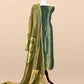 Olive Green Handloom Tissue Silk Suit With Kadwa Weaves