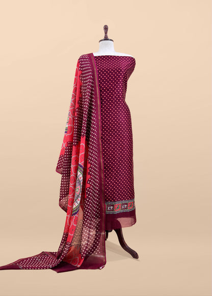 Summer wear maheshwari suit with dupatta

