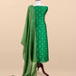 Green Chaandbaali Pure Satin Silk Kurta and Tissue Silk Dupatta with Handwork
