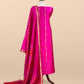 Kalasheel Luxe Handwoven Deep Pink And Saffron Banarasi Silk Suit With Zari Weaving