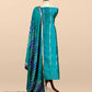 Kalasheel Luxe Handwoven Royal Blue And Saffron Banarasi Silk Suit With Zari Weaving