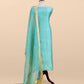 Sky Blue Kora Silk Unstitched Suit With Kadwa Weaving