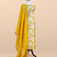 Canary Yellow Brocade Silk Kurta And Kora Silk Dupatta With Handwork