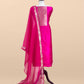 Pink Handloom Varanasi Silk Kurta And Kora Silk Dupatta With Kadwa Weaving