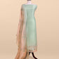 Sage Handloom Kora Silk Suit Fabric With Embroidery