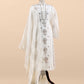 White Mukaish Handwork Pure Kora Silk Suit With Tissue Zari Panel Dupatta
