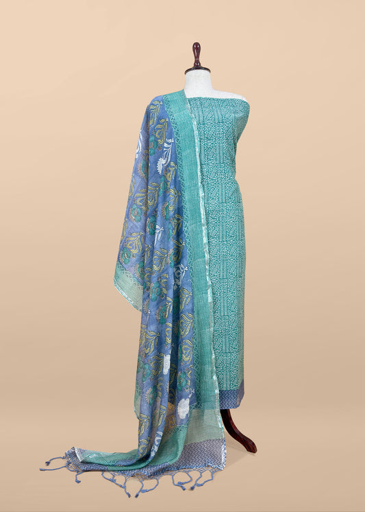 mulmul unstitched suit with dupatta

