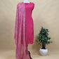 Pink Mul Chanderi Unstitched Suit With Lehariya Dupatta