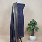 Classy Midnight Blue Sequin Jaal Pure Georgette Unstitched Suit