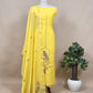 Sunshine Yellow Premium Mul Chanderi Chidiya Suit With Handwork